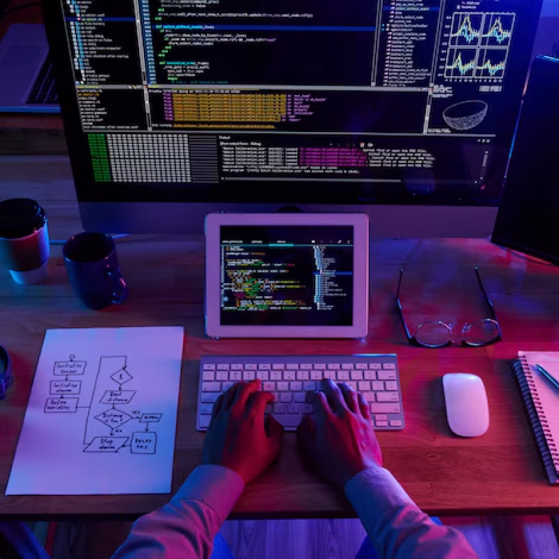 top-view-unrecognizable-hacker-performing-cyberattack-night_1098-18706 top-view-unrecognizable-hacker-performing-cyberattack-night_1098-18706